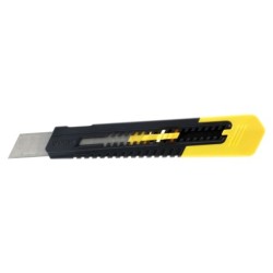 Cutter SM Stanley avec bouton-poussoir multipositions 18 mm