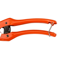 Sécateur jardin à lames croisantes Bahco poignées acier et tête de coupe coudée longueur 23 cm