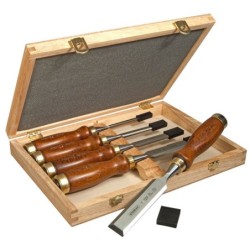 Coffret de 5 ciseaux à bois Stanley avec manche bois largeur 6-10-15-20-25 mm