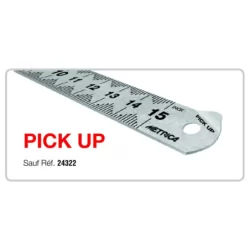 Réglet inox Metrica graduation noire gravée et système Pick Up