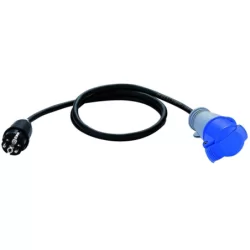 Adaptateur CEE P17 Femelle 1,5 mètre de câble 3G1,5 IP44 2P+T Mâle