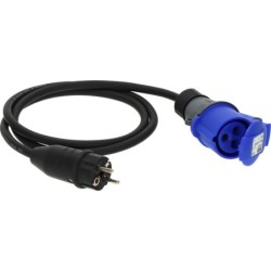 Adaptateur CEE P17 Femelle 1,5 mètre de câble 3G1,5 IP44 2P+T Mâle