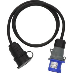 Adaptateur CEE P17 Femelle 1,5 mètre de câble 3G1,5 IP44 2P+T Femelle