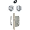 Set pour porte coulissante intérieure à condamnation - aluminium chromé mat - Hoppe - axe 50 mm