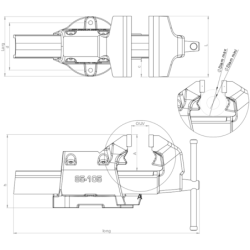 Etau réglable avec serre tubes Série 80 Dolex base tournante