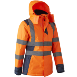 Parka haute visibilité femme HORA Coverguard Orange HV et Navy