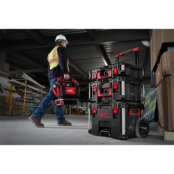 Ensemble Packout trolley + coffret large + coffret Milwaukee