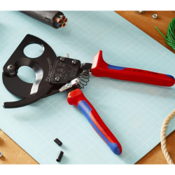 Coupe câble à cliquet Knipex pour câble en cuivre et aluminium Ø52 mm longueur 280 mm