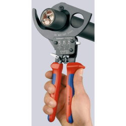 Coupe câble à cliquet Knipex pour câble en cuivre et aluminium Ø52 mm longueur 280 mm
