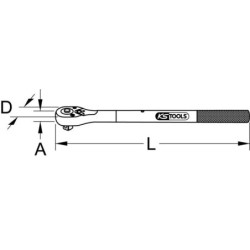 Cliquet 24 dents 3/4 chrome plus avec système d'éjection des douilles