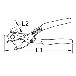 Pince emporte-pièces révolver et pince à oeillets 220 mm