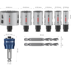 Coffret de 6 trépans PRO PC Plus Multi Material Bosch diamétre de 19mm à 68mm