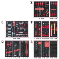 Composition d'outils 5 tiroirs pour servante KS Tools 384 pièces
