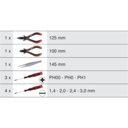Coffret de pinces et tournevis électroniques KS Tools de 1.4 à 3 mm - 10 pièces