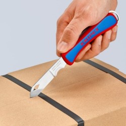 Couteau d'électricien Knipex lame pliante longueur 80 mm en acier inoxydable