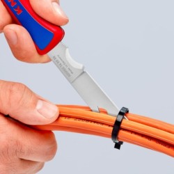 Couteau d'électricien Knipex lame pliante longueur 80 mm en acier inoxydable