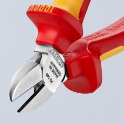 Pince coupante de côté pour fils doux et durs Knipex Isolée 1000V