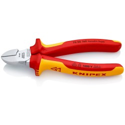Pince coupante de côté pour fils doux et durs Knipex Isolée 1000V