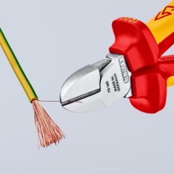 Pince coupante de côté pour fils doux et durs Knipex Isolée 1000V