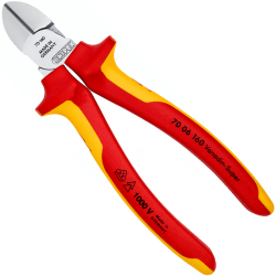 Pince coupante de côté pour fils doux et durs Knipex Isolée 1000V