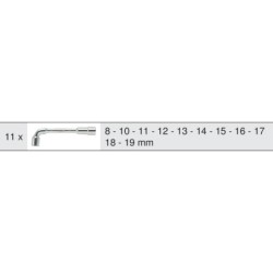 Module de clés à pipe débouchées 6 pans 11 pièces