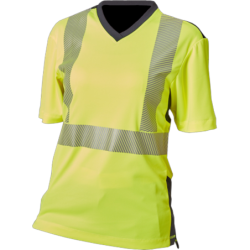 T-shirt haute visibilité manches courtes PBV 100% polyester recyclé jaune et bleu marine