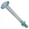 Boulon de charpente Tête Carrée acier galvanisé 12mm 275mm boite de 50