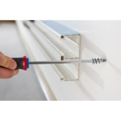 Cheville autoforeuse zamak pour plâtre Drive TP12 avec vis tête plate