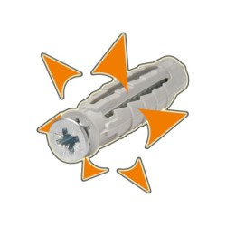 Cheville nylon Pro6 sans vis pour matériaux pleins et creux