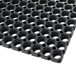Tapis caillebotis IDS en caoutchouc noir