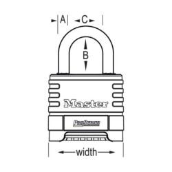 Cadenas à combinaison programmable 1175D Master Lock corps en laiton anse en alliage de bore