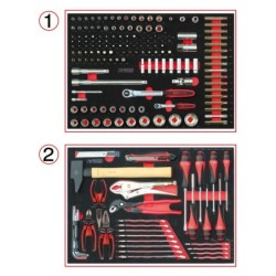 Servante d'atelier sur roulettes Racing 5 tiroirs Kstools avec 184 outils