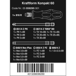 Coffret embout longueur 89 mm Kraftorm Kompakt 60 avec porte embouts 17 pièces