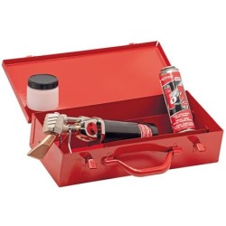 Coffret métal fer à souder de couvreur autonome Piezo avec fer, cartouches, flacon fluide et injecte