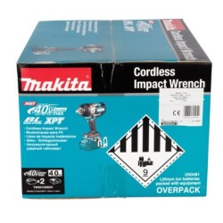 Boulonneuse à chocs XGT40V MAX TW001GM201 Makita avec 2 batteries 4Ah et chargeur