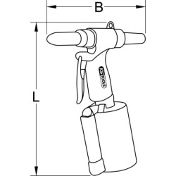 Riveteuse pneumatique KS Tools pour rivet 2.4 - 3.2 - 4.0 et 4.8 mm