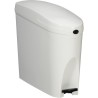 Poubelle à pédale pour hygiène féminine en plastique Blanc 20L