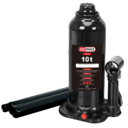 Cric bouteille hydraulique avec soupape de surcharge et levier démontable
