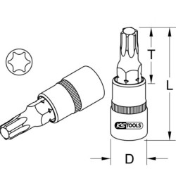 Douille tournevis Torx 1/4 Ultimate Kstools finition satinée