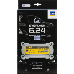 Chargeur Gysflash 6.24 automatique pour batterie 6-12-24V tension 130W