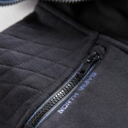 Pull col camionneur zippé Largo North Ways 100% polyester noir