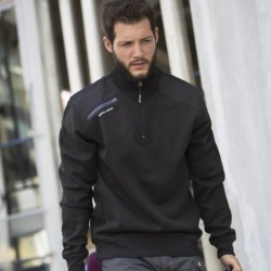 Pull col camionneur zippé Largo North Ways 100% polyester noir