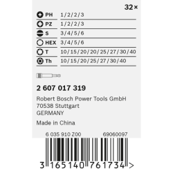 Coffret d'embouts de vissage avec porte-embout universel 32 pièces Bosch