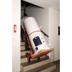Diable spécial escalier KsTools avec bavette repliable et roues pleines Charge 250 kg