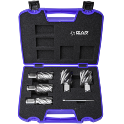 Fraise à carotter HSS-XT machine-électromagnétique 12-14-16-18-20-22 mm - Coffret de 6 fraises