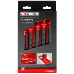 Jeu de 5 chasse-goupilles Facom avec manches gainés diamètres 3-4-5-6-8 mm