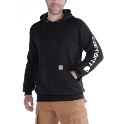 Sweat homme Sleeve Logo à capuche non zippé logo Carhartt sur manche Noir