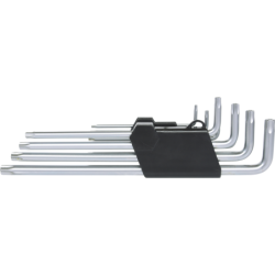 Jeu de 9 clés mâles KS Tools 5 pans étoiles percées extra longues