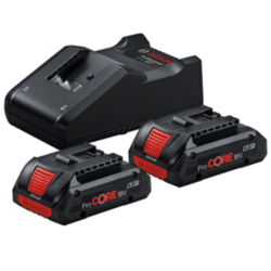 Ensemble de 2 batteries Bosch ProCORE 18V 4 Ah + chargeur rapide GAL 18V-40
