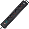 Rallonge multiprise prenium plus 6 prises noir 2P+T 16A 230V avec interrupteur cordon H05VV-F 3G1.5